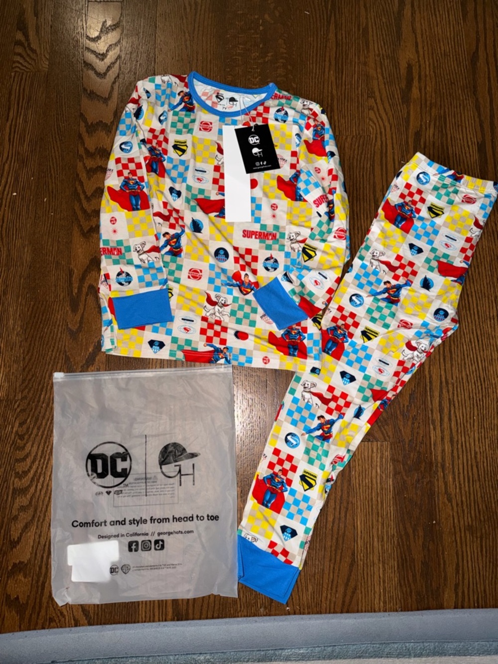 George Hats DC Comics Superman Kids Pajama Set 7Y